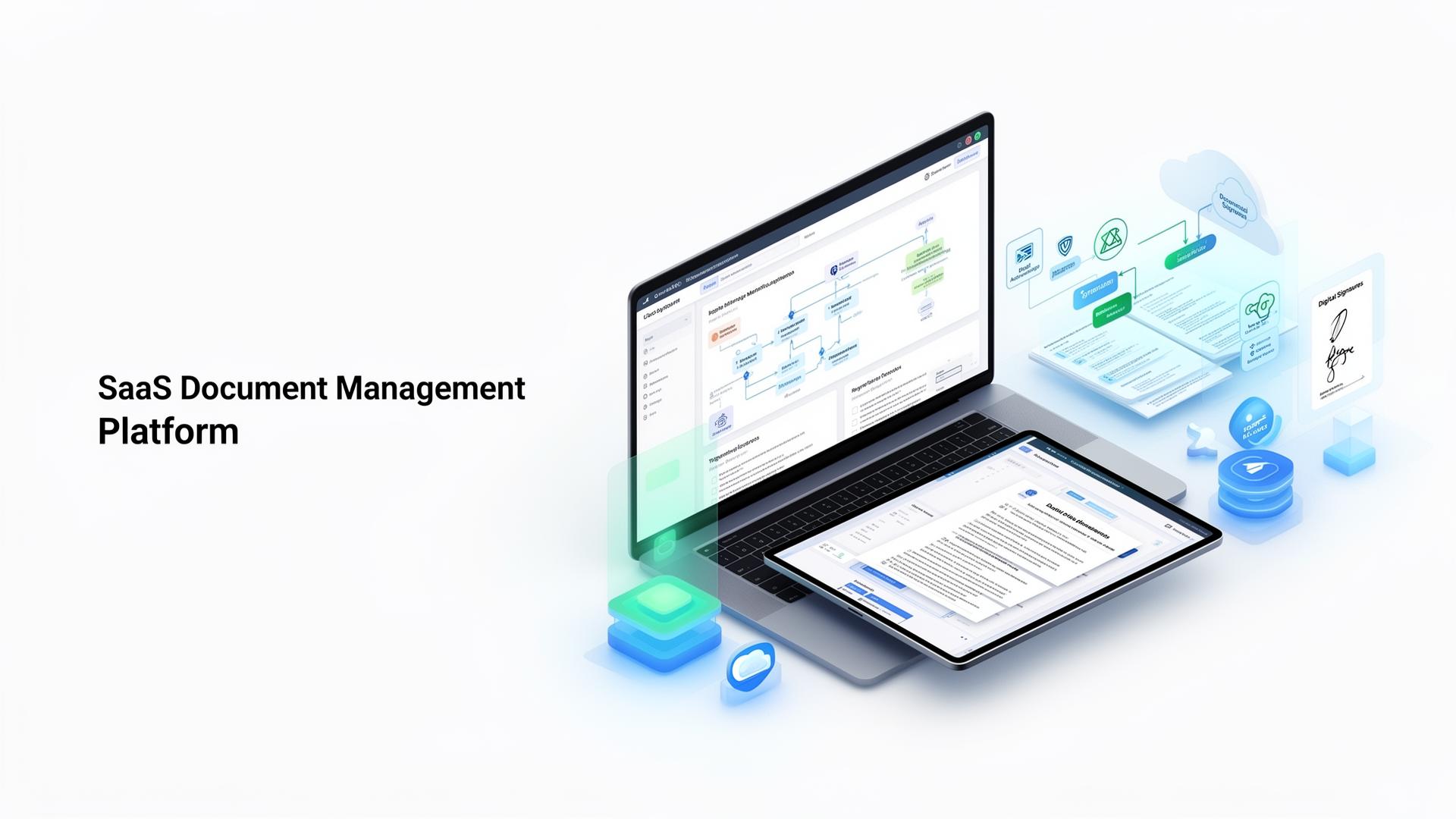 Documatic+ platform dashboard showing document management and workflow automation